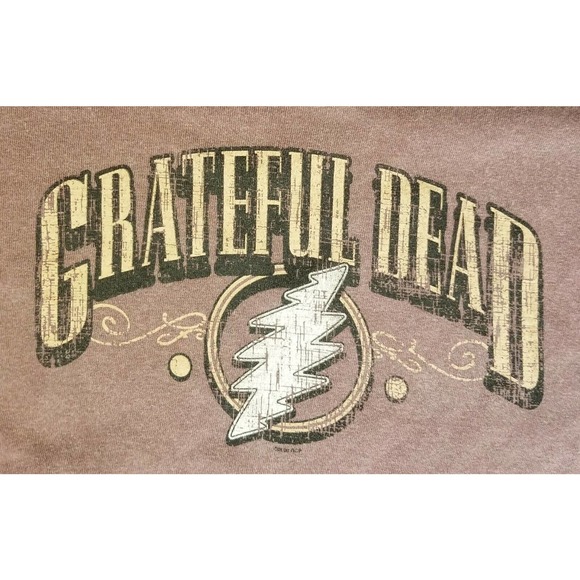Grateful Dead Distressed Lightning Bolt Short Sleeve T-Shirt Lilac Size Medium - Picture 2 of 5